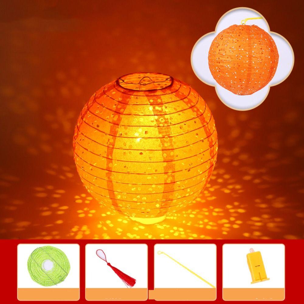 

Handmade Paper Lamp Ball Luminous Mid Autumn Festive Lanterns Round Paper Lanterns Party Supplies round-orange