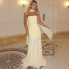 Women's new streamer gauze splicing tube top skirt slim sexy backless European and American dress women's wholesale