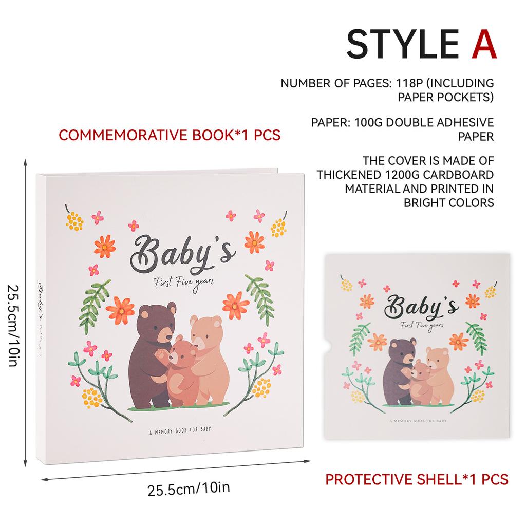 Baby Pregnancy Memory Book DIY Family Kids Record Growth Photo Album First Year Scrapbook Album Baby Memory Book For New Parents