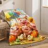 Farmyard Friends Blanket Reversible Flannel Throw for Nursery Decor AllSeason Comfort Playful Companions Gift