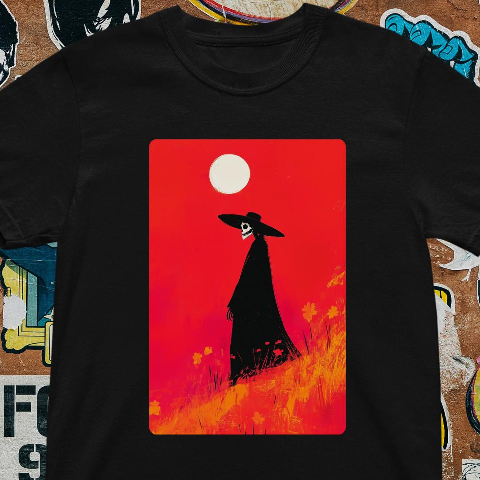 Cowboy Sunset T-Shirt - Western Desert Art Tee, Lone Wanderer 4XL