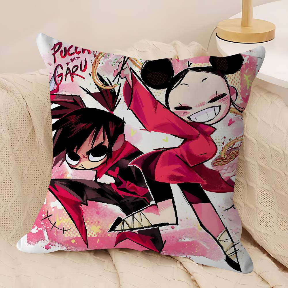 Kreskówkowy P-Pucca-Garu Poszewka na poduszkę Zdejmowana Zmywalna Poszewka na poduszkę – Miękki len na każdą porę roku