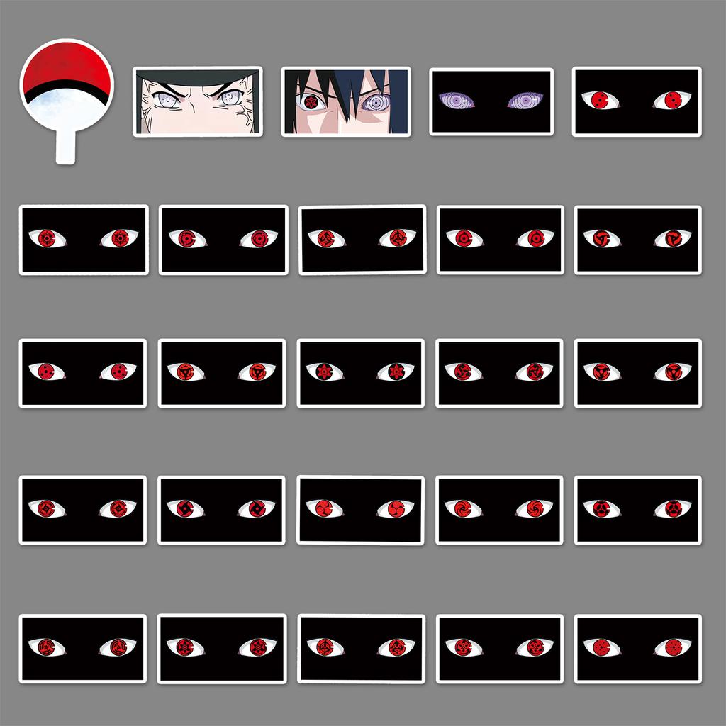 50 Sharingan Doodle Personalized Japanese Comics Creative Children's DIY Skateboard Mobile Suitcase Stickers Waterproof