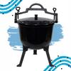 Cast Iron Cauldron 8 L Marble Enamel With Lid