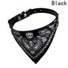Adjustable cat and dog bandana collar PU pet neck scarf with printed triangle scarf