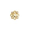 14K Gold Plated Zircon Four-Leaf Clover Flower Cap Bead Holder for DIY Jewelry