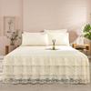 Korean Princess Style Lace Bed Skirt & Sheet 3-Piece Set