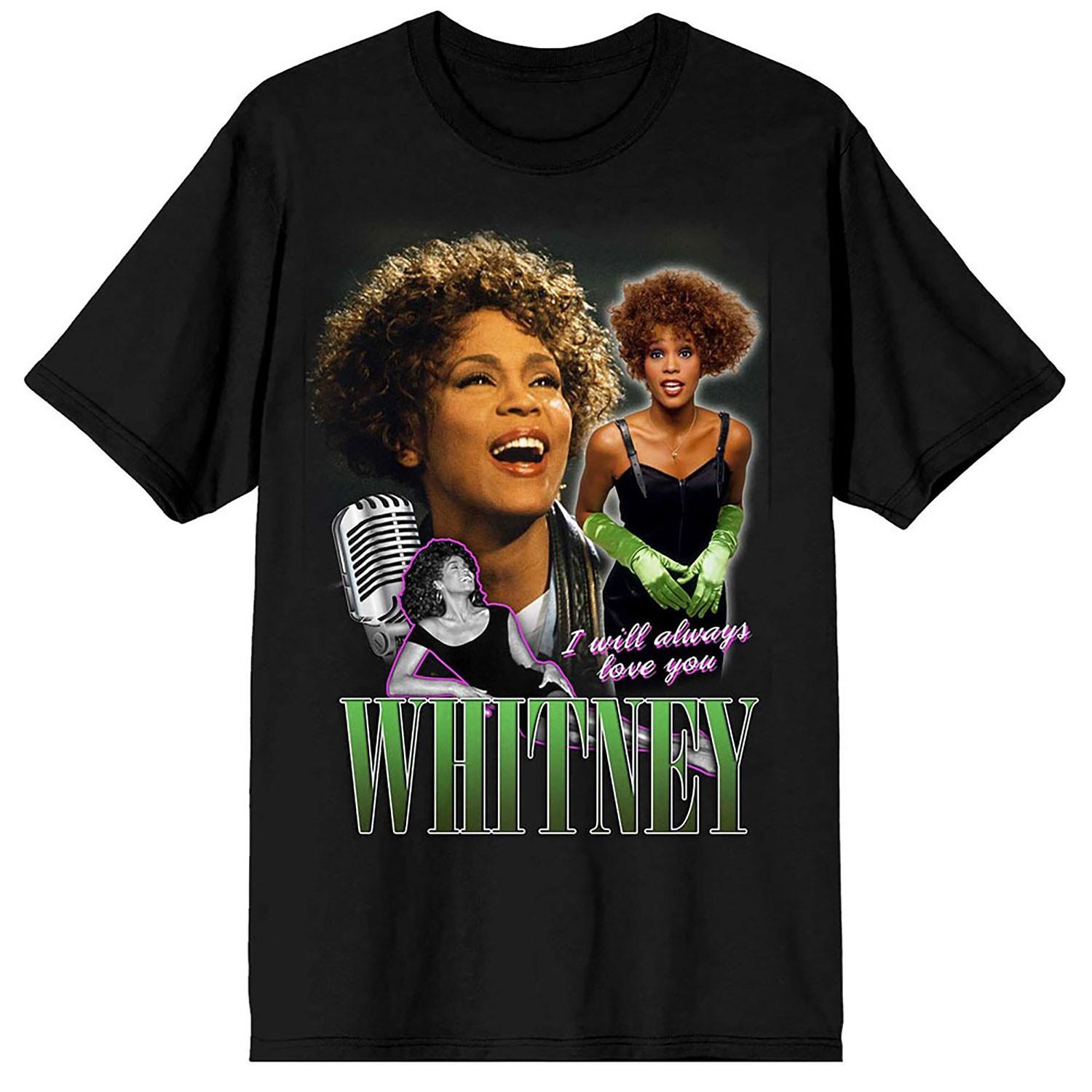 Men s Whitney Houston I Will Always Love You T-shirt XX-Large Black S