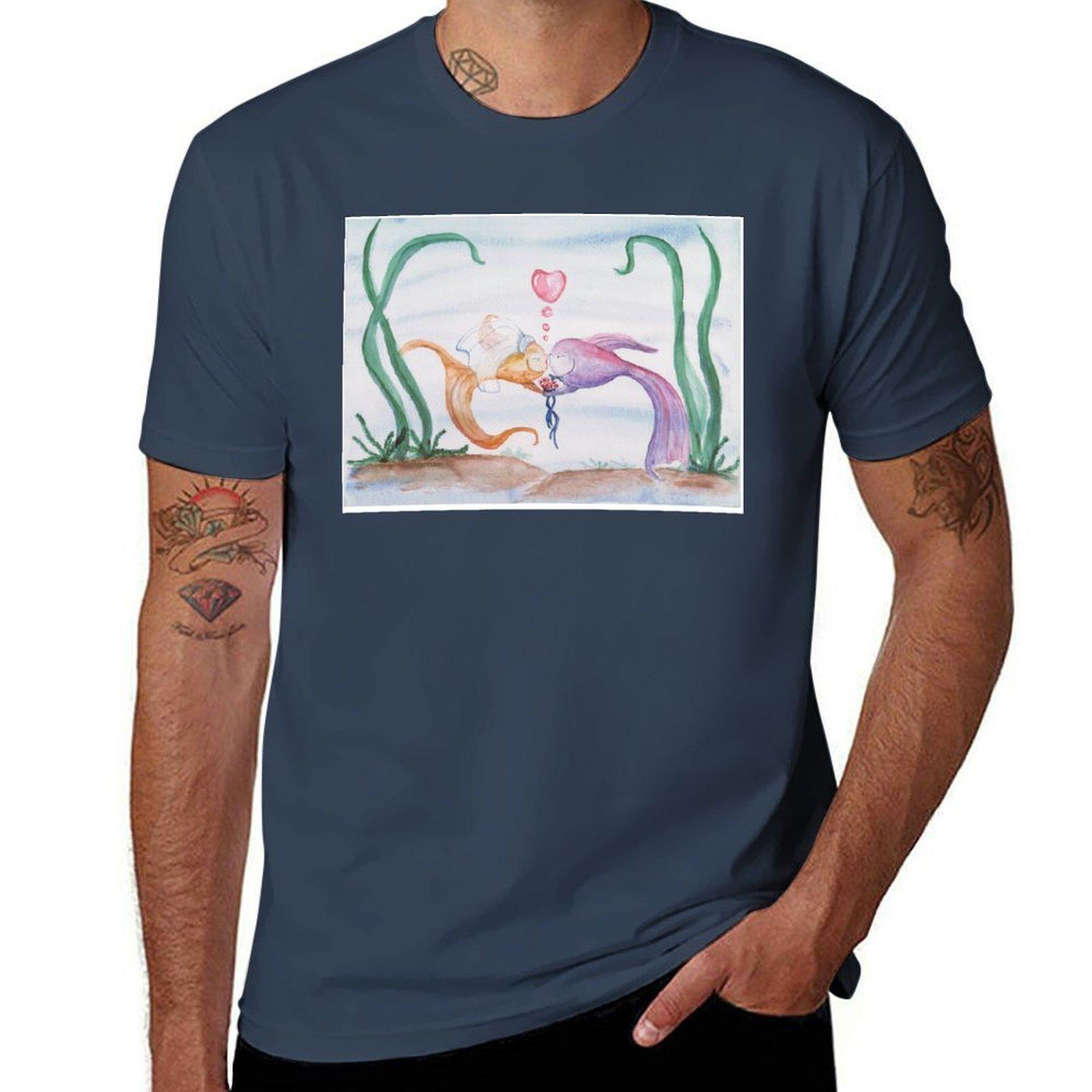 Kissing Fishes TShirt Unisex graphic t shirt t shirt Unisex plain Unisex t shirt summer TShirt S
