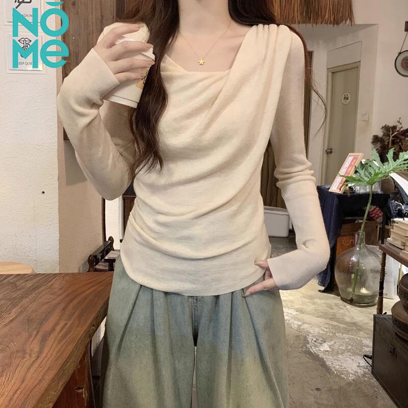 NOME Women s 2025 Early Autumn Cowl Neck Long Sleeve Pullover Top S