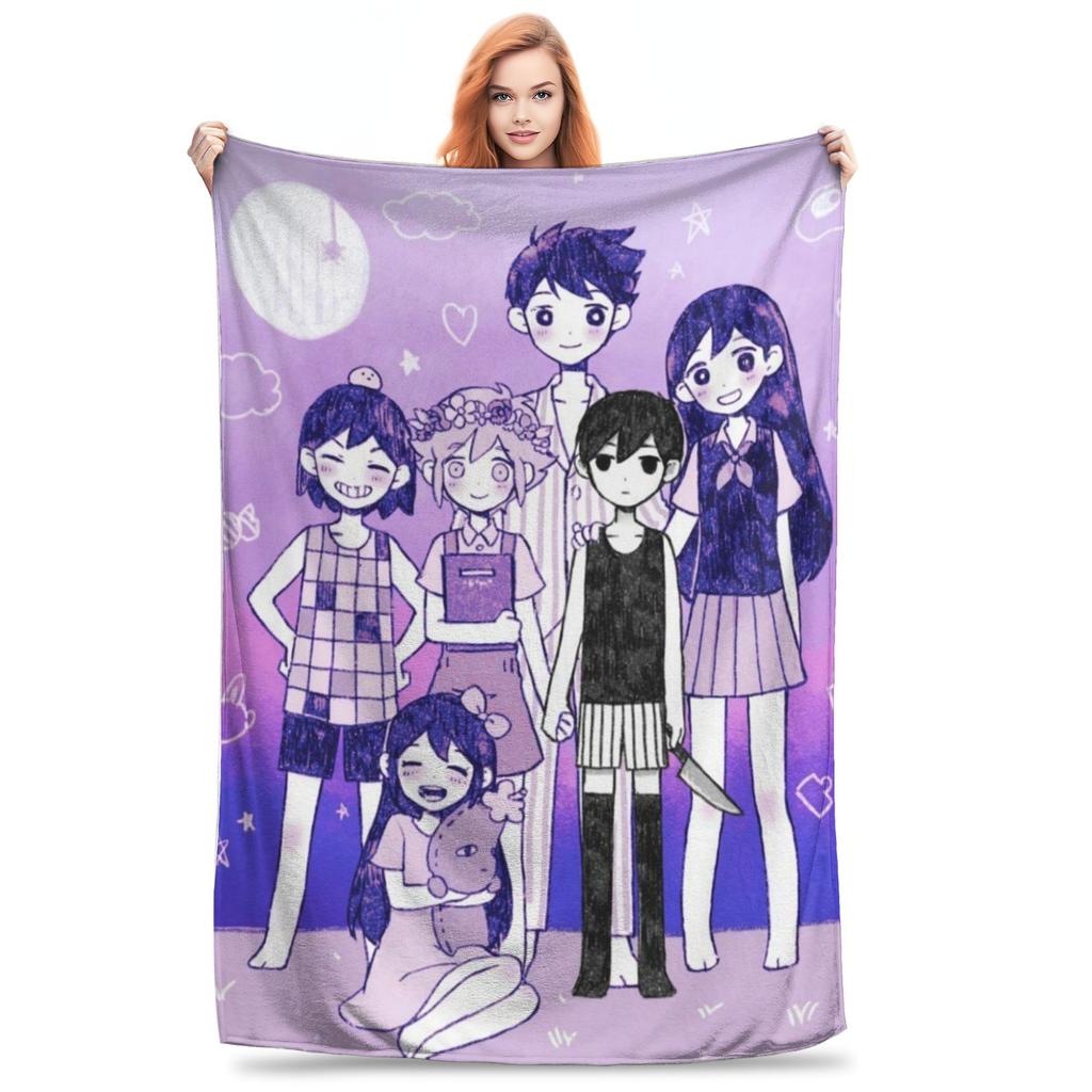 Anime Omori Game  Blanket Cover  Plush Throw Blanket Summer Air Conditioning Printed Lightweight Bedspreads,