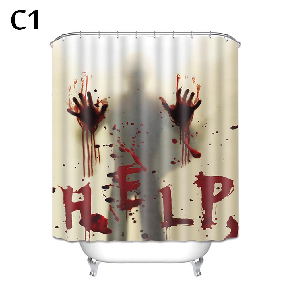 Tenda Doccia Halloween Tende Finestra Mani Sanguinanti Horror Tende Doccia Bagno Per Decorazioni di Halloween