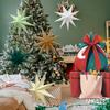 5pcsPaper Star Christmas Hanging Ornaments Xmas Tree Decor Colorful Party Decoration Christmas Eve New Year Room Home Decoration