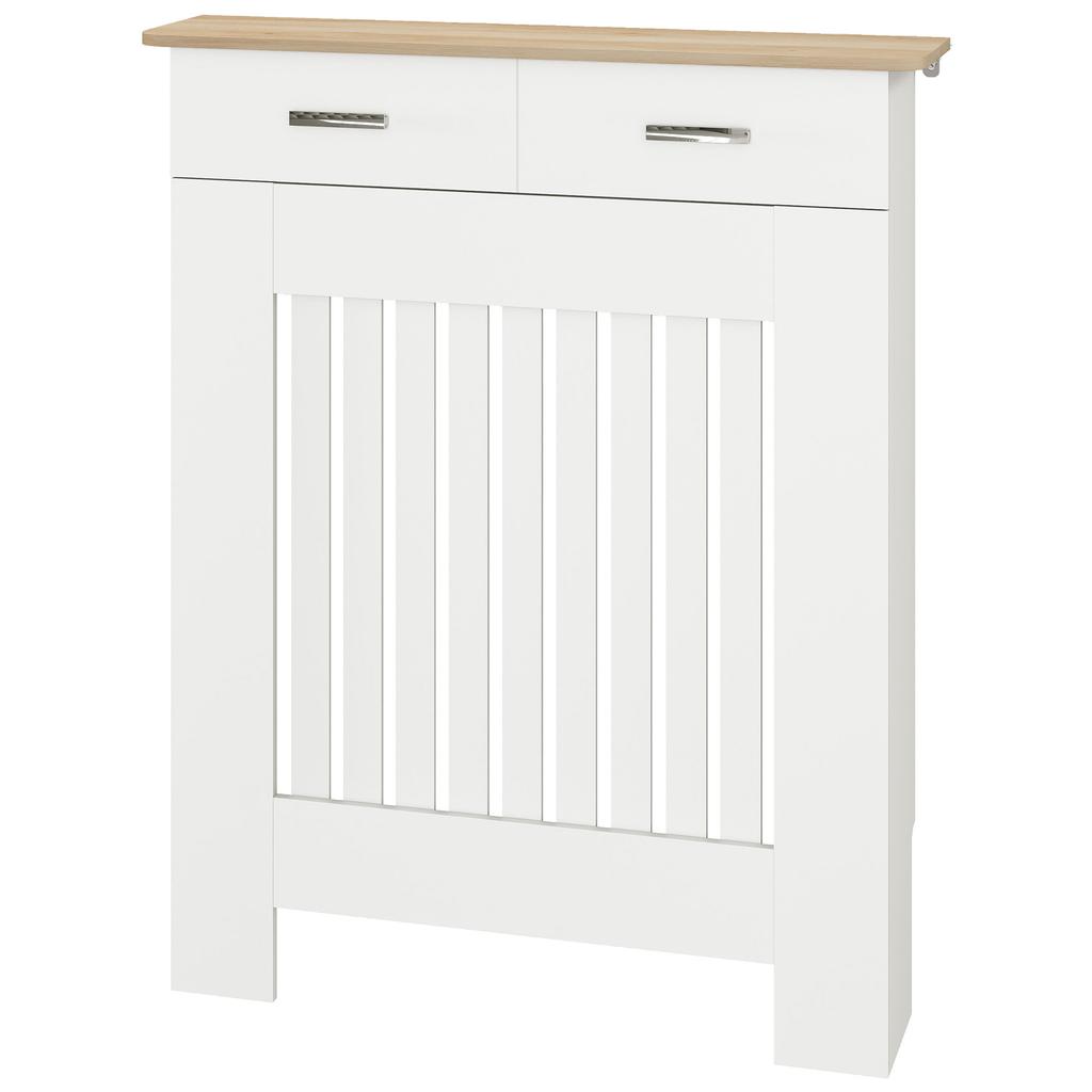 Radiator Cover with Storage Drawer, 78 x 19 x 97 cm, White