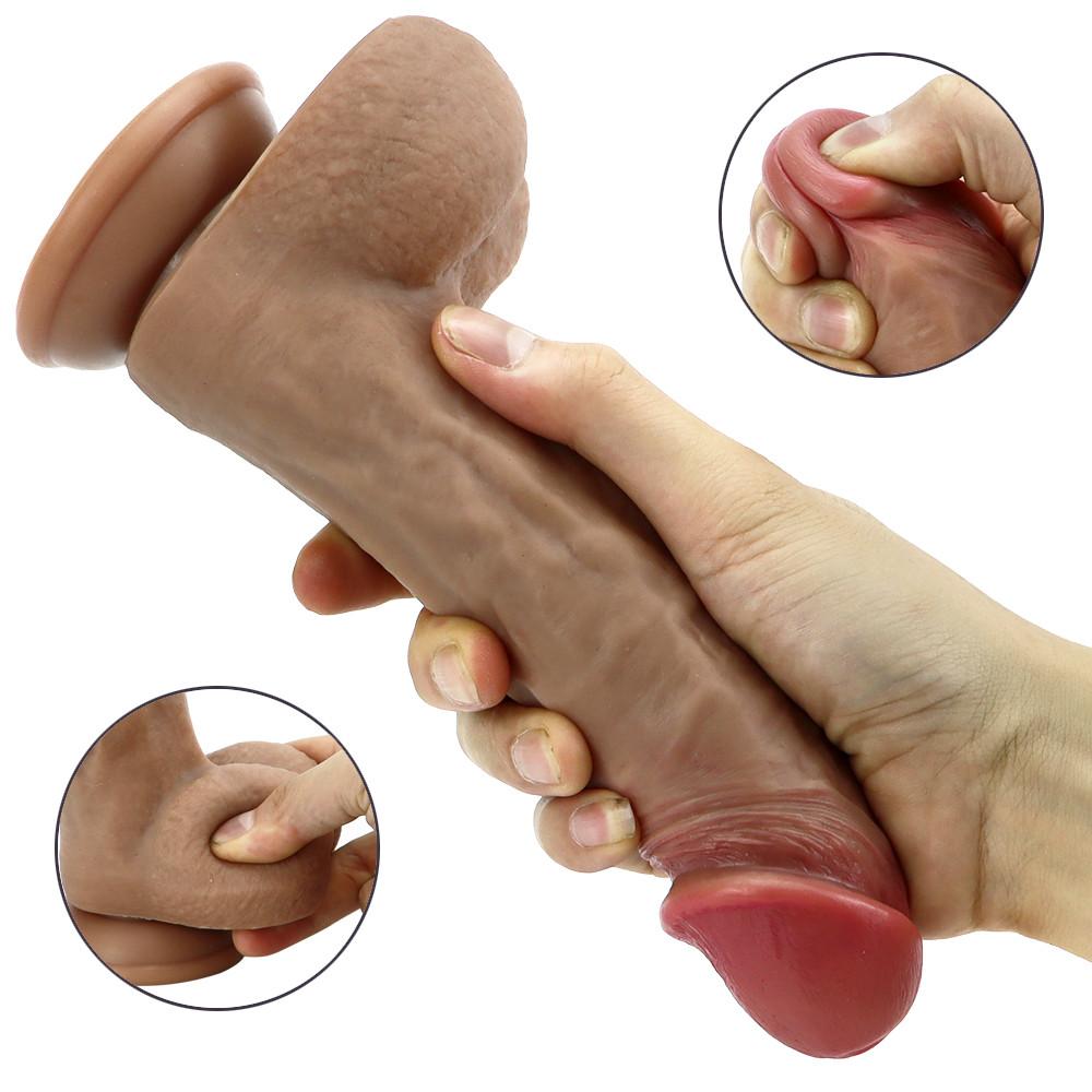 Female Masturbator Simulation Penis Sex Appliance Super Soft Silicone Fake Penis Extra Thick Adult Products