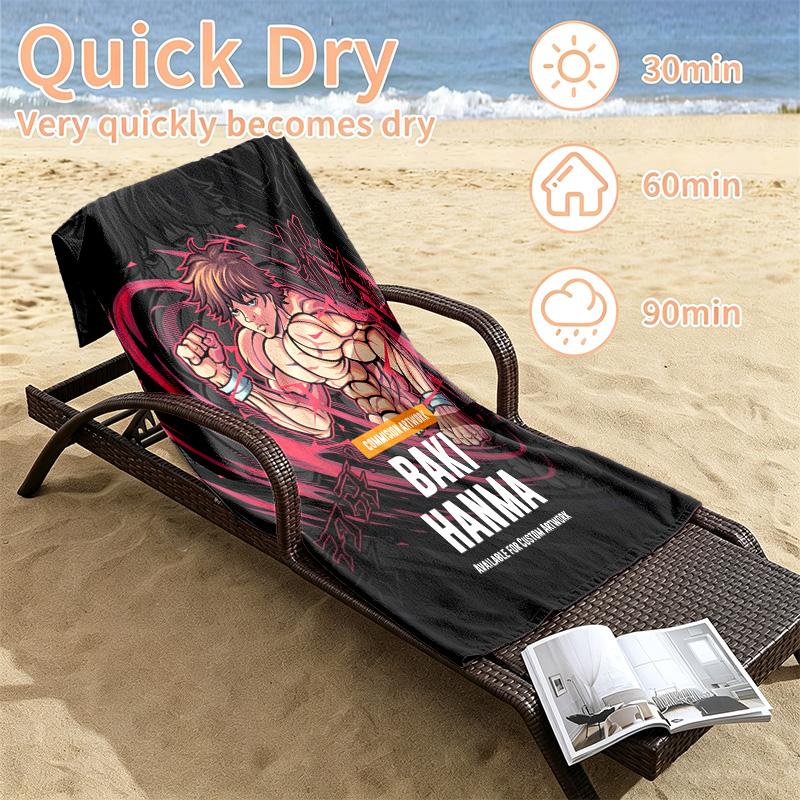 Baki Hanma Beach towels also serve as bath towels summer essential a musthave for the outdoors the beach and the pool