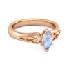 925 Sterling Silver Rose Gold Vermeil  Moonstone Celtic Trinity Knot Women Band Ring
