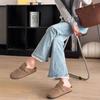 #Pregnant women's nine-point pants thin drawstring summer wear micro-flared pants high-waisted elastic jeans