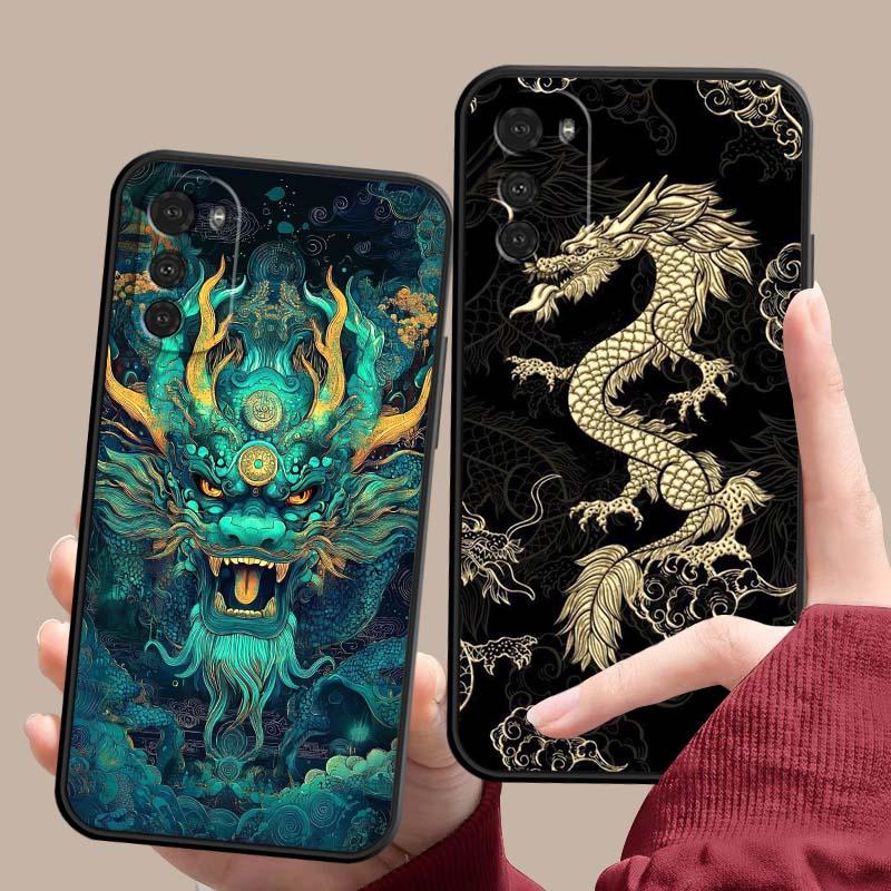 Anime Dragon Design Phone Case For Motorola G85 Edge 50 G24 G35 G14 G04 40 G72 G34 G G54 G13 G32 5G Black