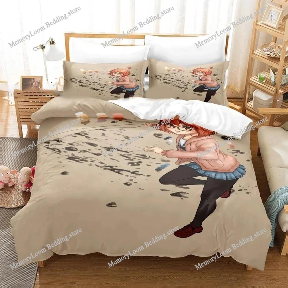 Anime Beyond the Boundary Mirai Kuriyama Bedding Set Boys Girls Twin Queen Size Duvet Cover Bed Kids Adult Home Textileextile