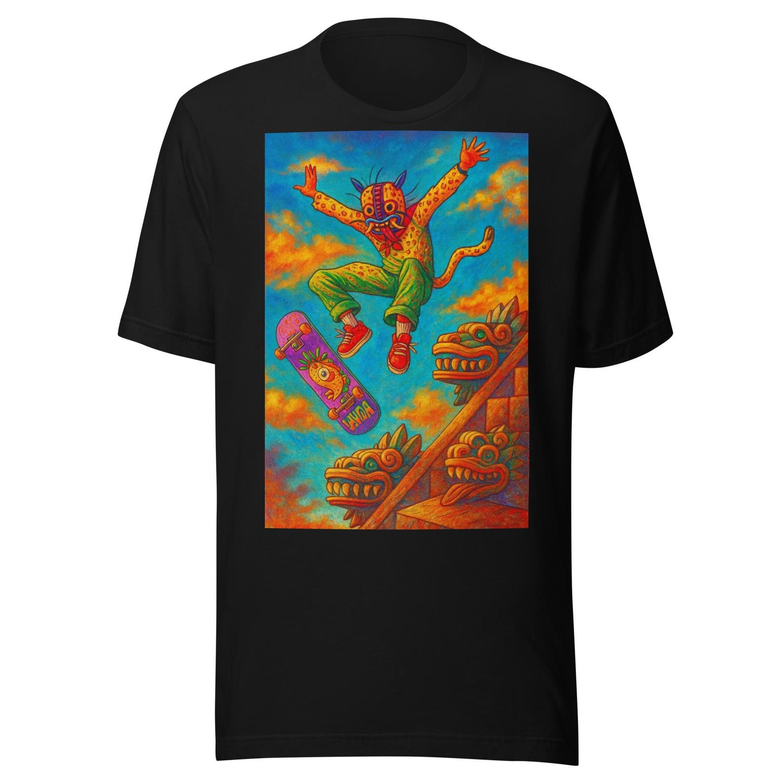 Jaguar Skater Azteca Cultura y Leyenda Urbana Unisex t-shirt S