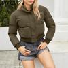 BITCED Autumn/Winter Women's Short-Length Cotton Coat Long-Sleeved High-Neck Thermal Jacket Loose-Fit Casual Cotton Jacket Puffer Coat