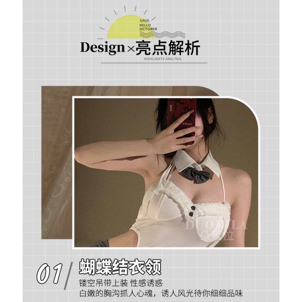 Domila's New Sexy Underwear Sexy Temptation Bunny Uniform Peach Buttocks Bow Tie Women's Suit F488
