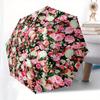 1 Stück Floral Wall Rose Garden Thema Hochwertiger Regenschirm, Automatisches Öffnen und Schließen, Multifunktionaler Regenschirm G0811305