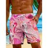 Pantaloncini casual estivi da uomo con stampa digitale motivo fenicottero un must per la vacanza hawaiana