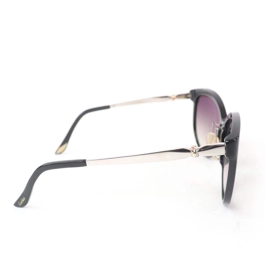 Excellent Cartier Sunglasses Trinity Eyewear Black Silver Gold Women 6268522 Used