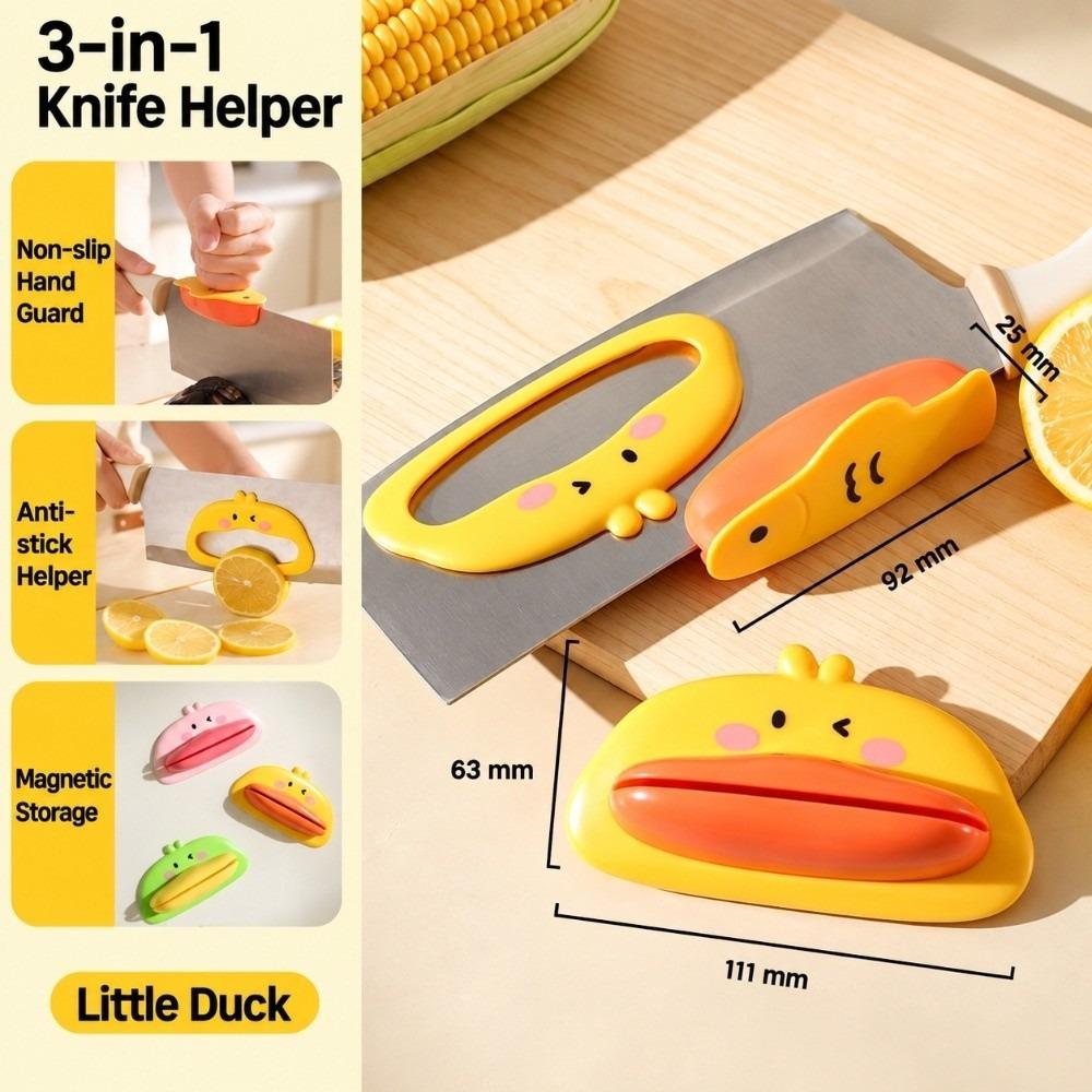 3-in-1 Knife Back Tool Compact Cutting Assist Tool Durable Kitchen Hand Guard Kitchen