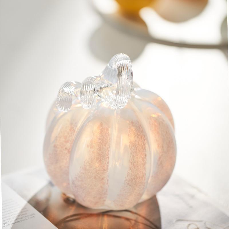 Glass Handicrafts Simulated Pumpkin Gradient Colored Glass Pumpkin Plant Ornaments Decorative Figurines Home Decoration