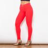 Shascullfites Women's Red Leggings Elastic Regular Waist Skinny Fit for Fitness Workout Tight Fitting Leggings for Ladies