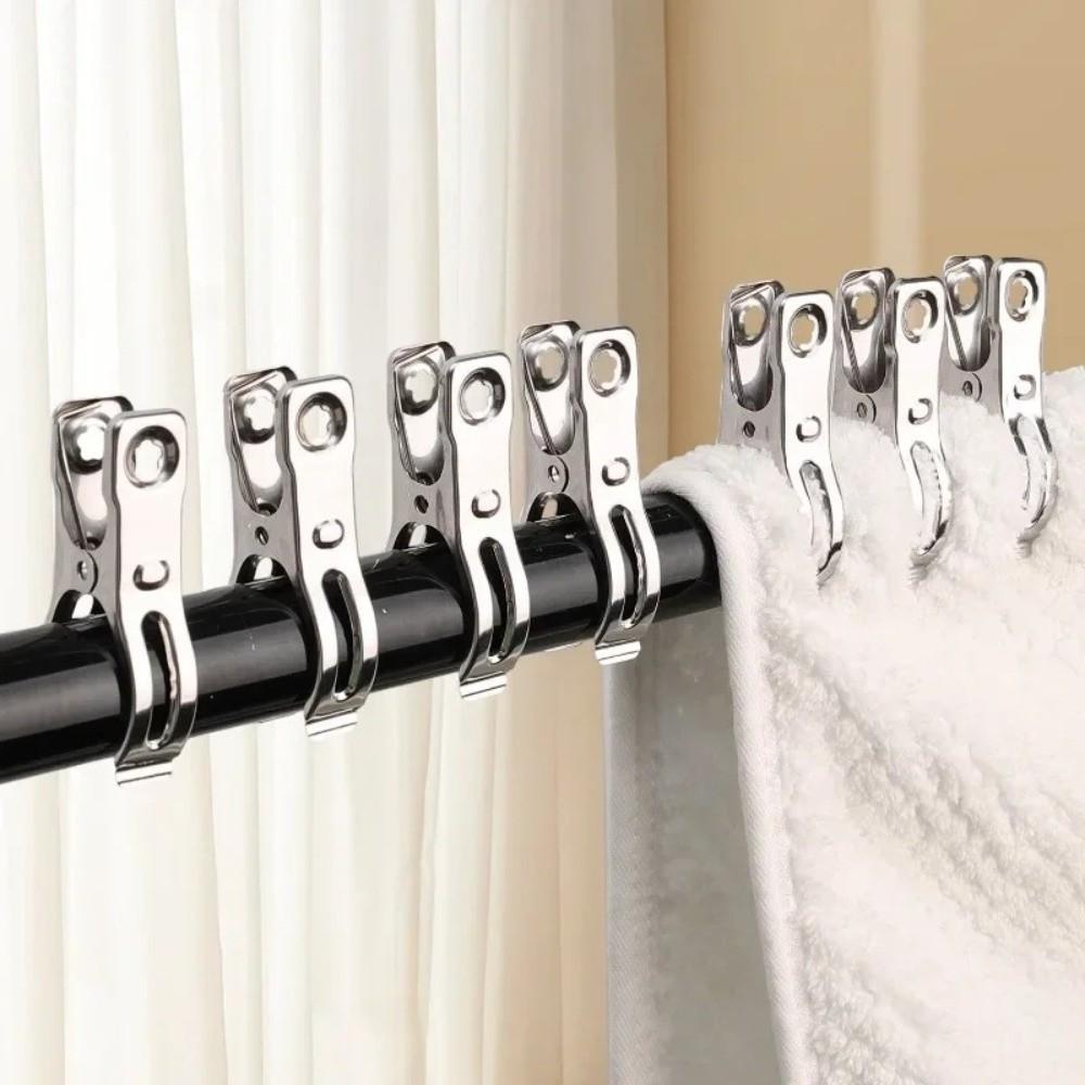 50PCS Stainless Steel Drying Clothes Pegs Non-slip Quilt Clips Durable Plant Cover Clips  Outdoor