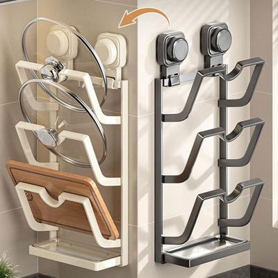 Multi-Layer Pot Lid Storage Rack Wall Hanging Pan Cover Storage Holder Pot Cover Rack for Kitchen