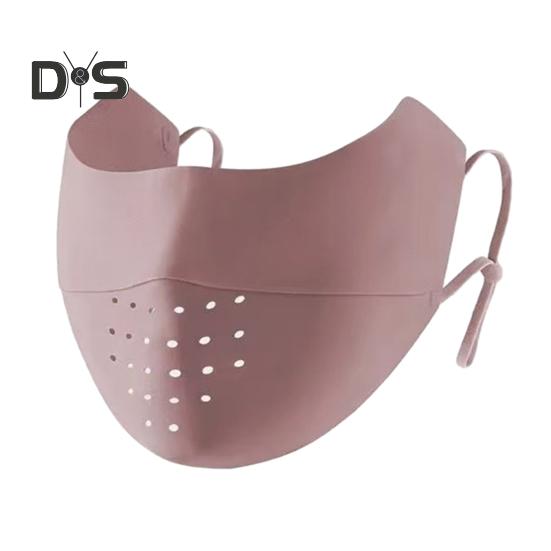 

Защитная маска для лица, бесшовная, дышащая, с отверстиями, солнцезащитный крем, 3D, тонкий дизайн, защитная маска для лица UPF 50, дышащая, из ледяного шелка, защитная маска для лица