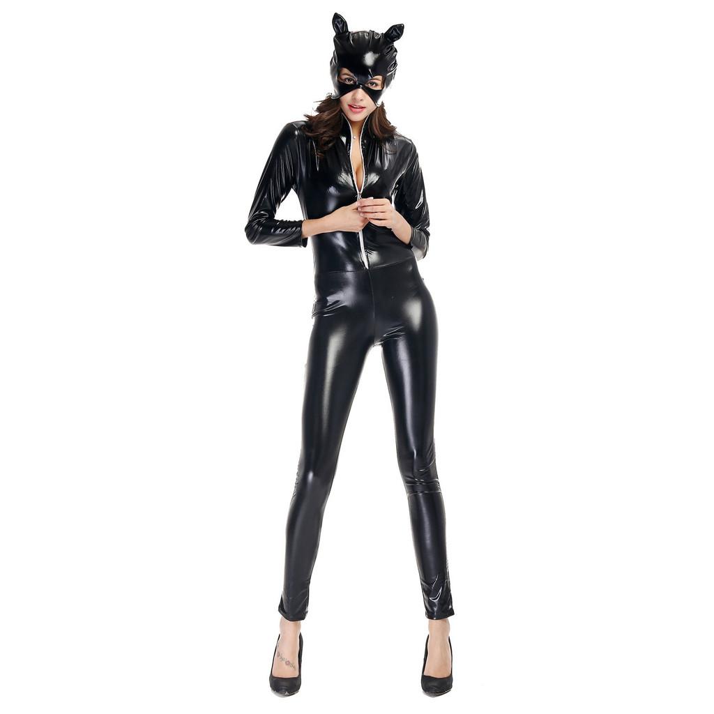 Costume in Pelle da Ragazza Gatto a Tema Gioco per Uomini e Donne con Design Sexy