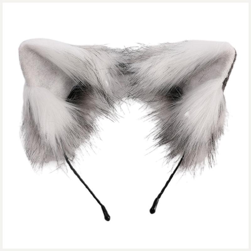 Fell-Tierohren-Stirnband für Katze Fell-Cosplay-Tier Lilota Kopfbedeckung Haare