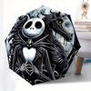 1 Automatisches Öffnen Jack Skellington, Albtraum vor Weihnachten Thema Bunter 8-Rippen Tragbarer Regenschirm für Männer und Frauen, Ein Kompakter Pendlerbegleiter