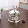 Creative Gold-plated Metal Glass Seasoning Jar Spice Pepper Box Restaurant Sugar Jar Swan Grain Salt Pot Kitchen Storage Utensil