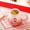 Santa Claus Tree Ceramic Cup Christmas Mugs with Snowball Landscape Lid Creative Xmas Gift Holiday Office Home Milk Coffee Cup