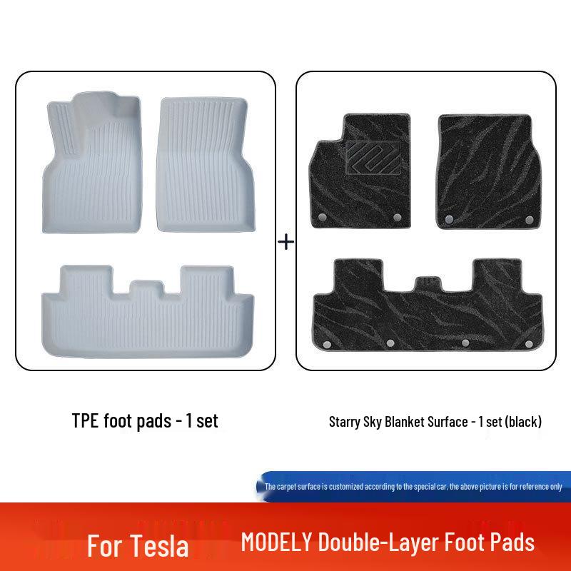Compatible Tesla Model Y Refresh Floor Mats: 25 Models of TPE Trunk & Car Mats