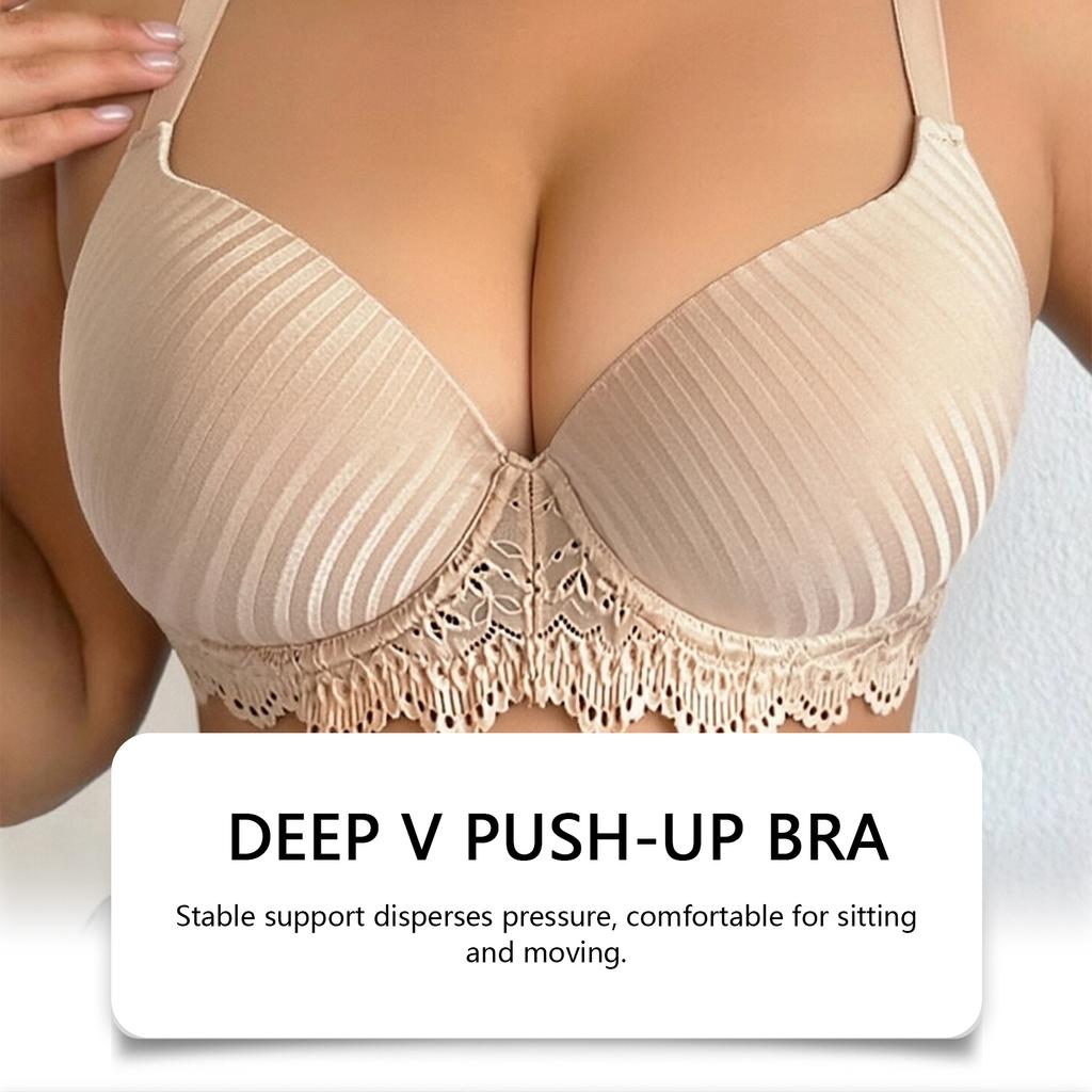 Zeriluna Deep V Push-up bra Soft, skin-friendly, and breathable V Neckline fits the body shape, fashionable push-up underwear