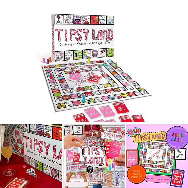 Tipsy Land Party Board Game Vibrant Colorful Game Perfect For Friends And Parties