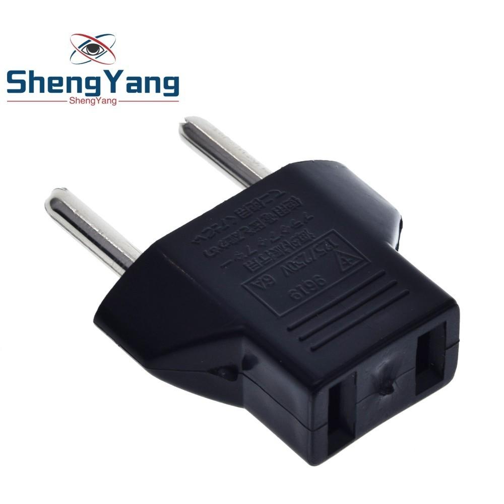 TZT Universal US To EU Plug USA To Euro Europe Travel Wall AC Power Charger Outlet Adapter Converter 2 Round Socket Input Pin