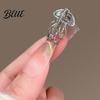 Daily Wear Brooch Women Blue Faux Crystal Jellyfish Shape Lapel