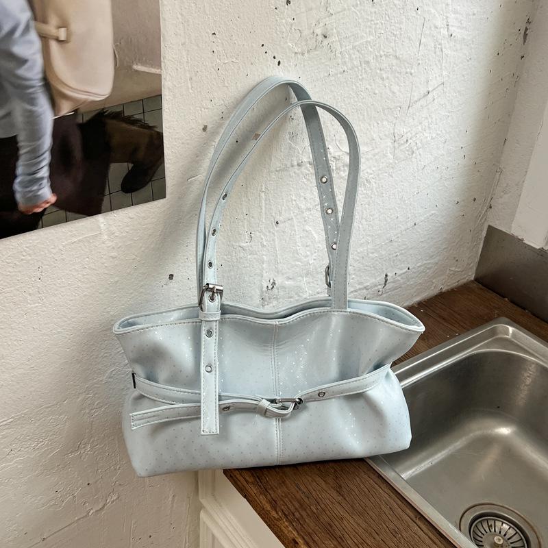 2026 Korean Style Women's Leather Shoulder Bag - Simple, Versatile, Commuting Handbag with Buckle Design