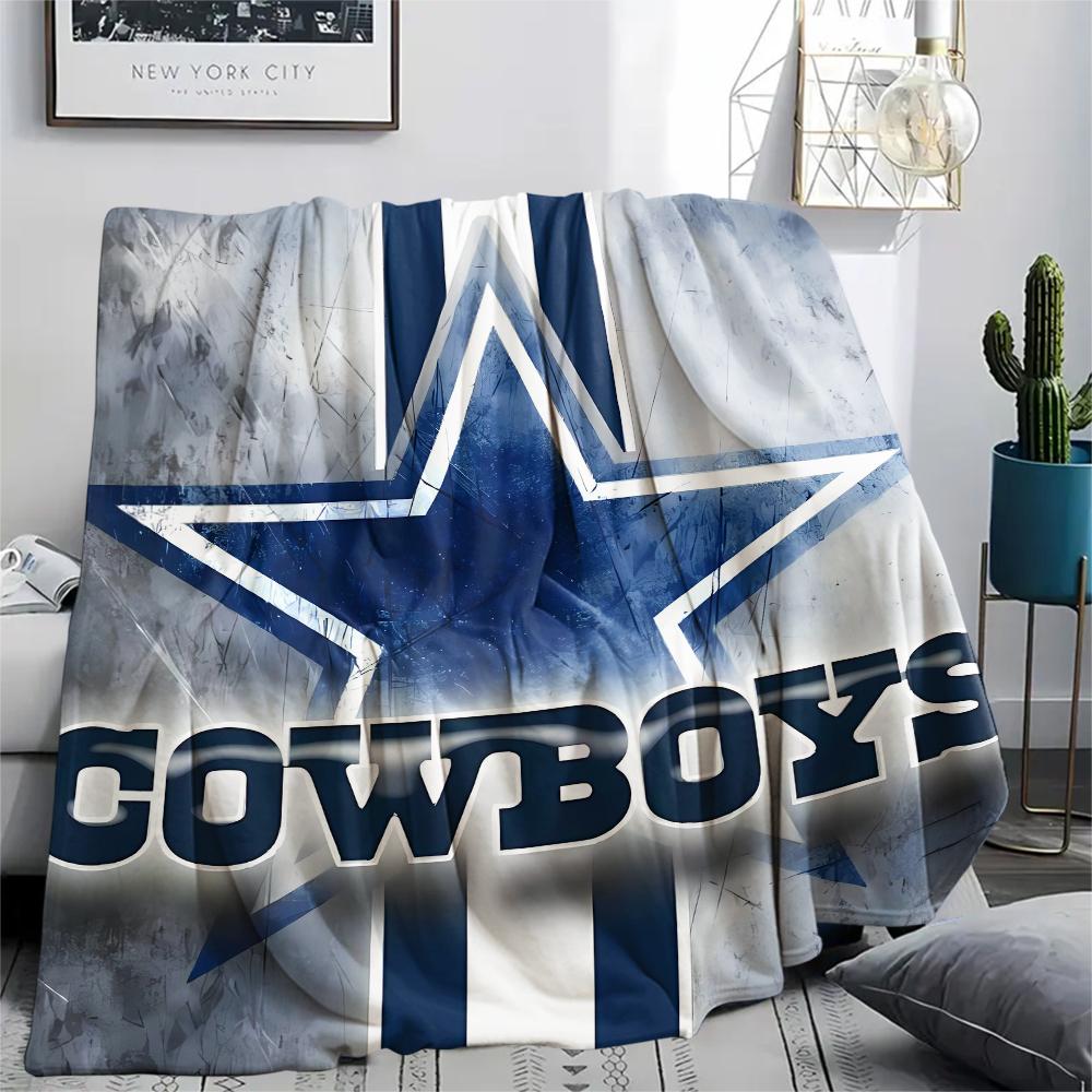 1Pc Cowboys Football Print Flannel Blanket, High quality Comfortable for All Seasons, Home Decor, Warmth and Comfort, Perfect for Gifts