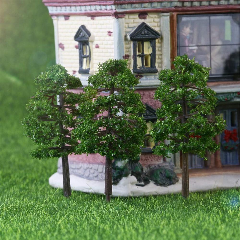 80Pcs 3.5cm HO OO Scale Model Trees Train Railroad Layout Diorama For Wargame Scenery
