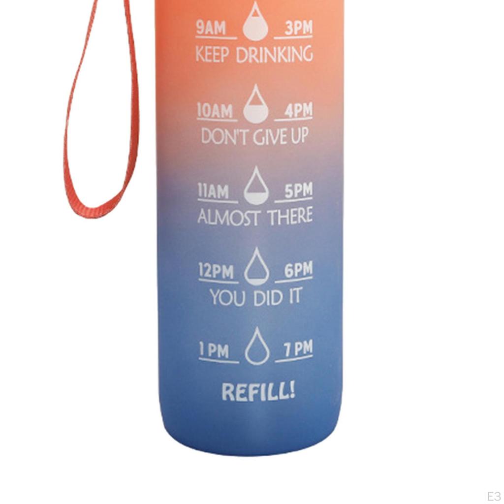 0.26 Gallon Drinking Water Bottle with Motivational Time Marker for Hiking, Cycling, Biking,